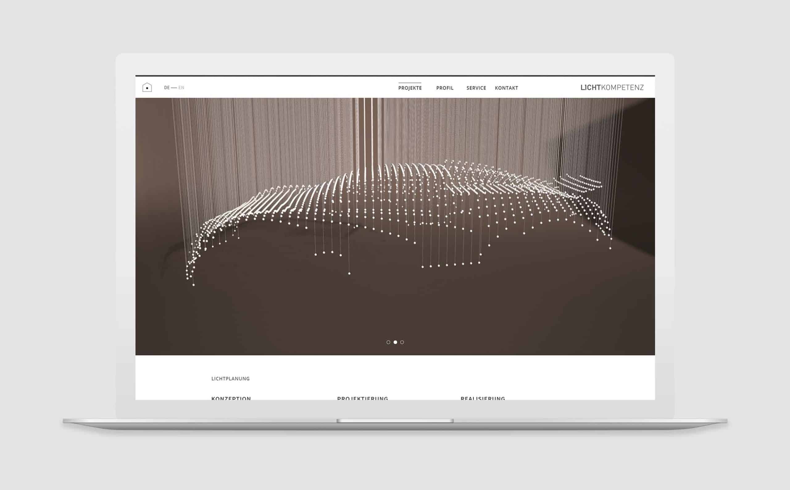 Lichtkompetenz Branding Website Desktop Projekte